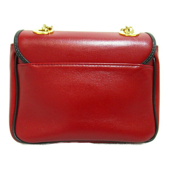 Gucci chain Shoulder Bag leather red black - Picture 2 of 9